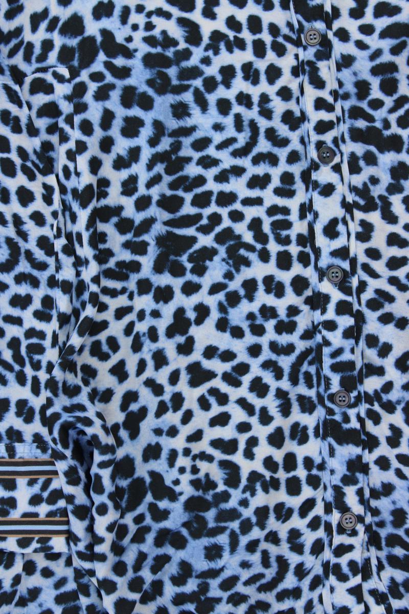 Marc Aurel Longbluse Gr. 34 mit Tierdruck Langarm blau
