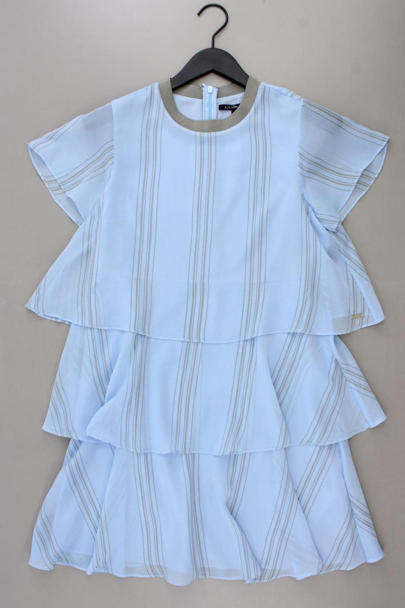 Armani Exchange Chiffonkleid Gr. US 6 (S) gestreift neuwertig Kurzarm blau