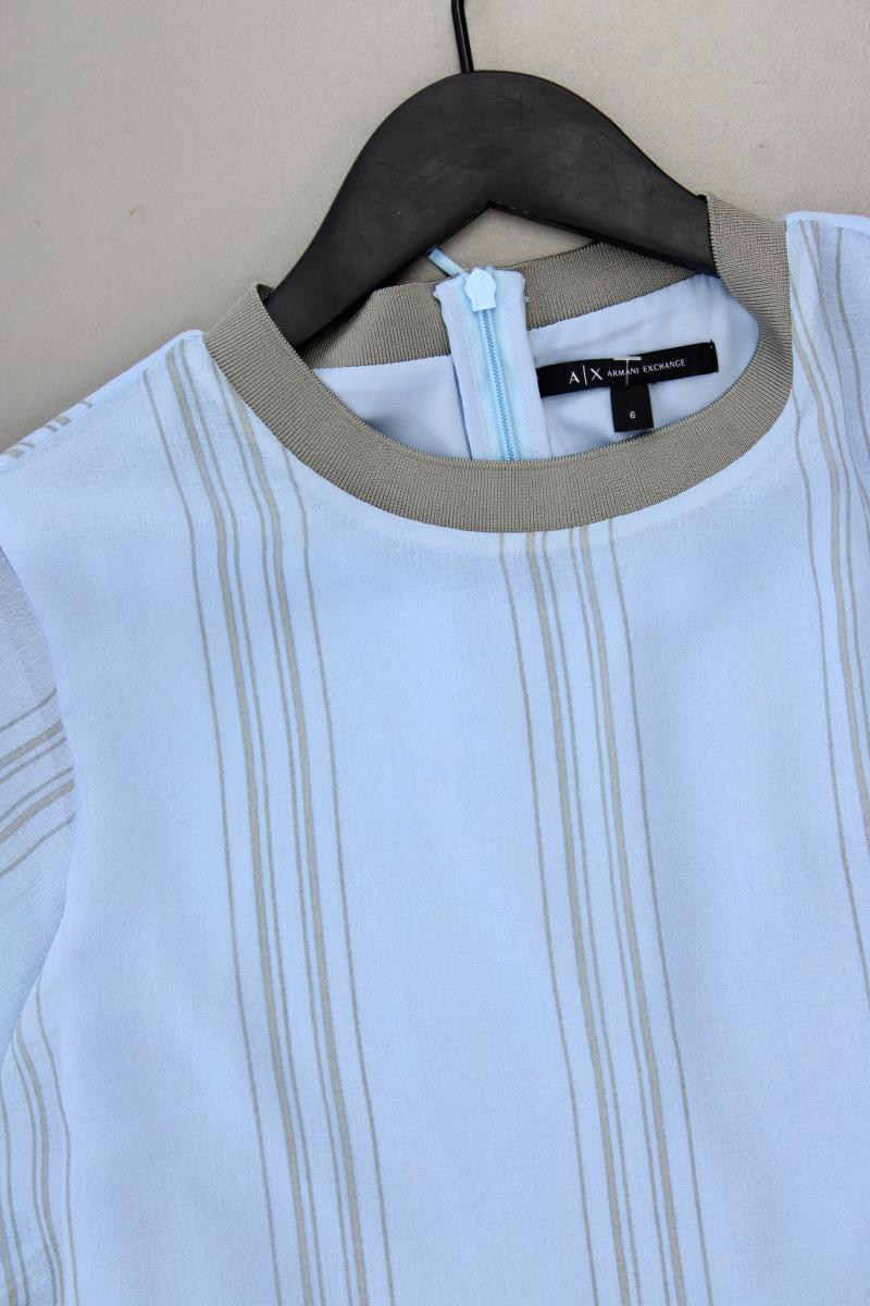 Armani Exchange Chiffonkleid Gr. US 6 (S) gestreift neuwertig Kurzarm blau
