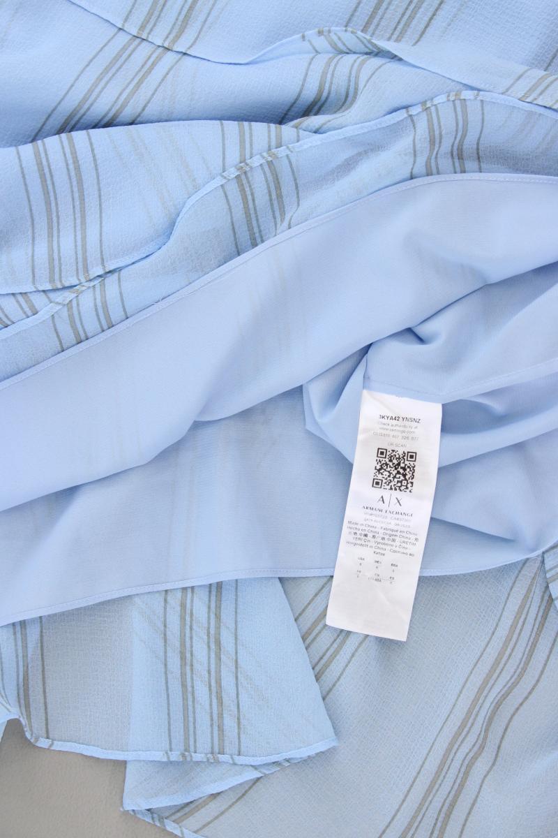 Armani Exchange Chiffonkleid Gr. US 6 (S) gestreift neuwertig Kurzarm blau
