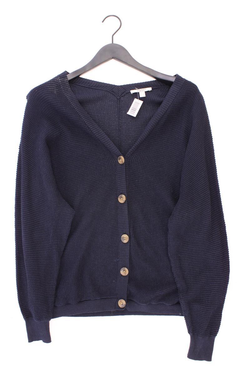 Esprit Strickjacke Gr. XL Langarm blau aus Baumwolle