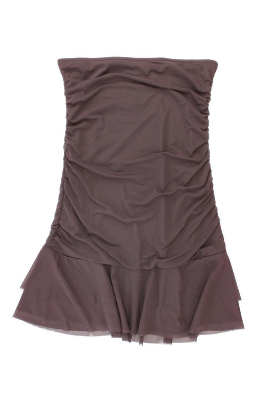 Stradivarius Bandeaukleid Gr. L neuwertig Ärmellos braun aus Polyester