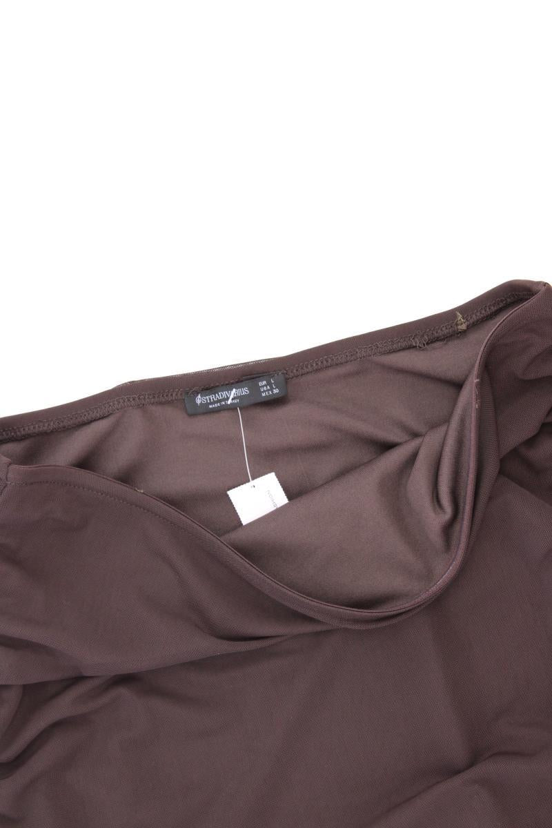 Stradivarius Bandeaukleid Gr. L neuwertig Ärmellos braun aus Polyester