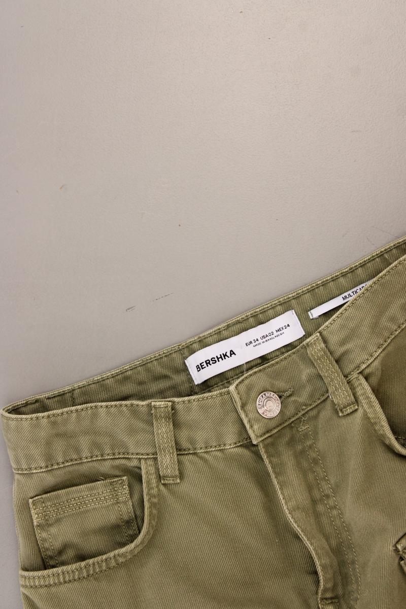 Bershka Cargorock Gr. 34 olivgrün aus Baumwolle