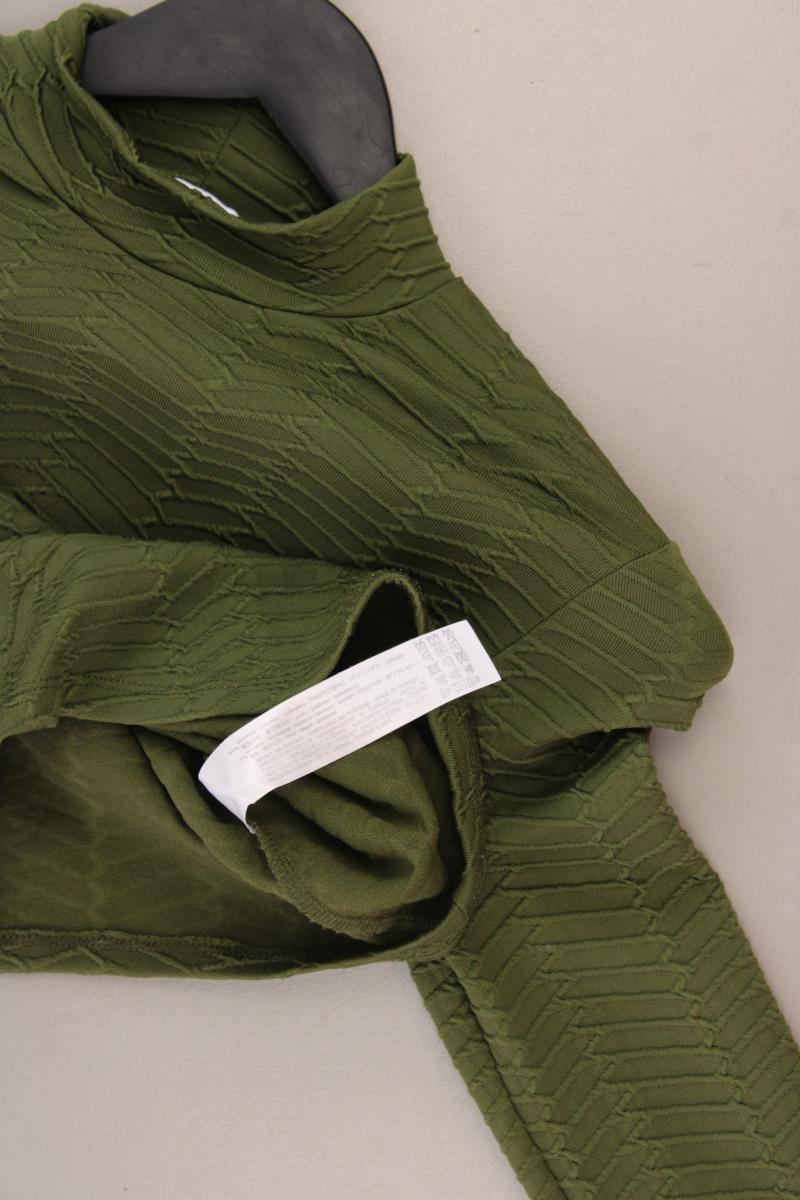 Bershka Cropped Shirt Gr. XS Langarm olivgrün aus Polyester