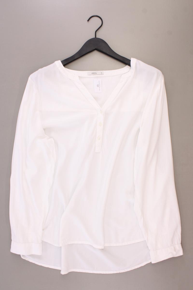 Cecil Langarmbluse Gr. XL weiß aus Viskose