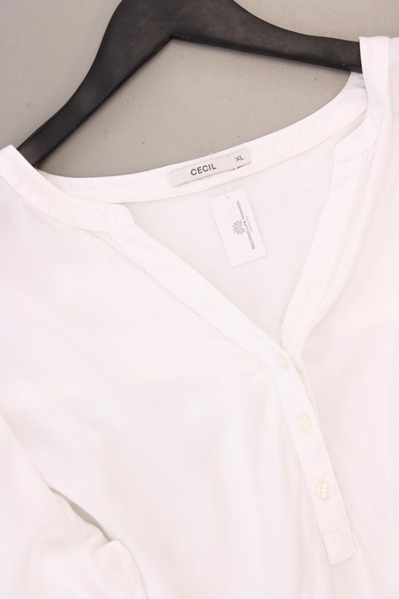 Cecil Langarmbluse Gr. XL weiß aus Viskose