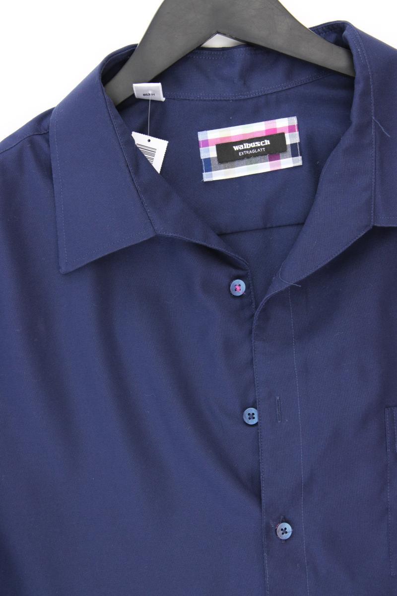 Walbusch Kurzarmhemd für Herren Gr. Hemdgröße 47/48 blau aus Baumwolle