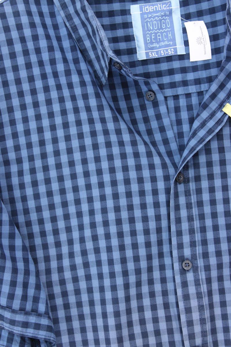 Identic Kurzarmhemd Gr. 5XL für Herren Gr. XXXL kariert blau aus Baumwolle