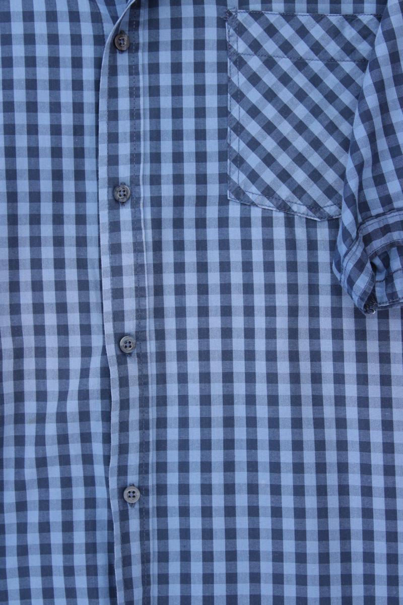 Identic Kurzarmhemd Gr. 5XL für Herren Gr. XXXL kariert blau aus Baumwolle