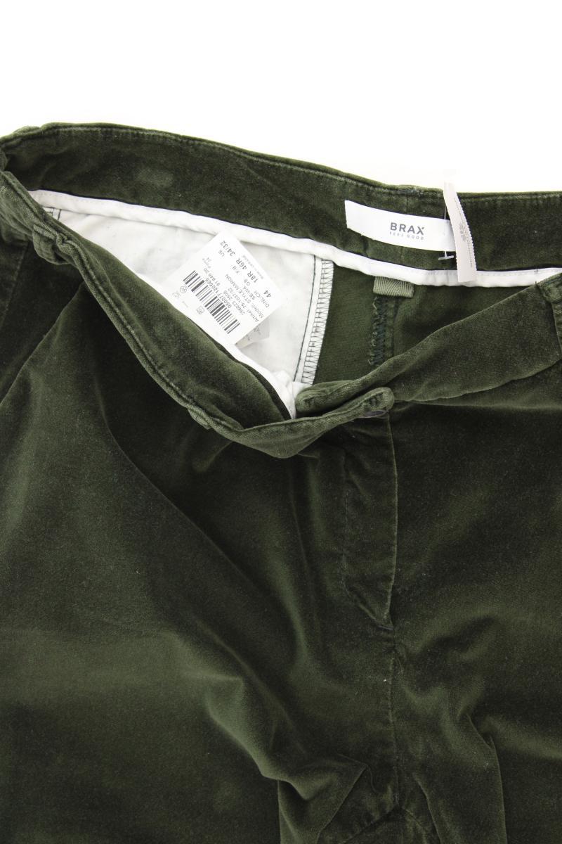 Brax Samthose Gr. 44 olivgrün aus Baumwolle