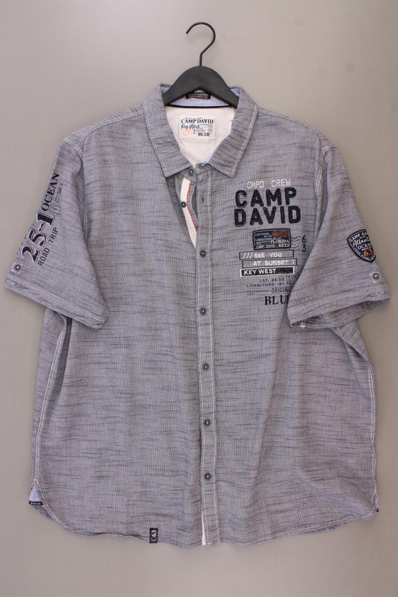 Camp David Kurzarmhemd für Herren Gr. XXXL blau aus Baumwolle