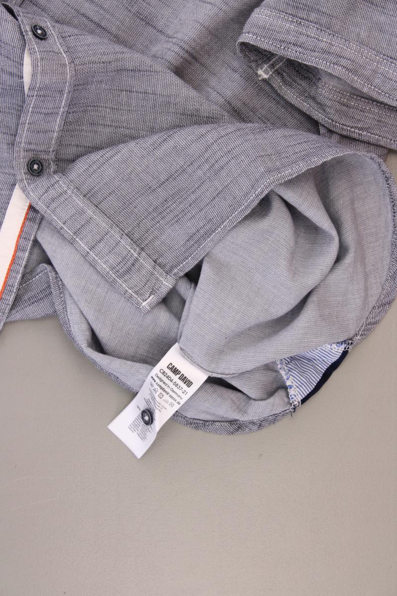 Camp David Kurzarmhemd für Herren Gr. XXXL blau aus Baumwolle
