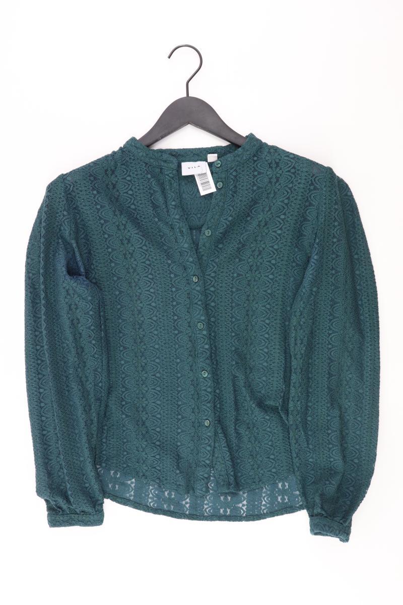 Vila Spitzenbluse Gr. L mit Blumenmuster Langarm grün