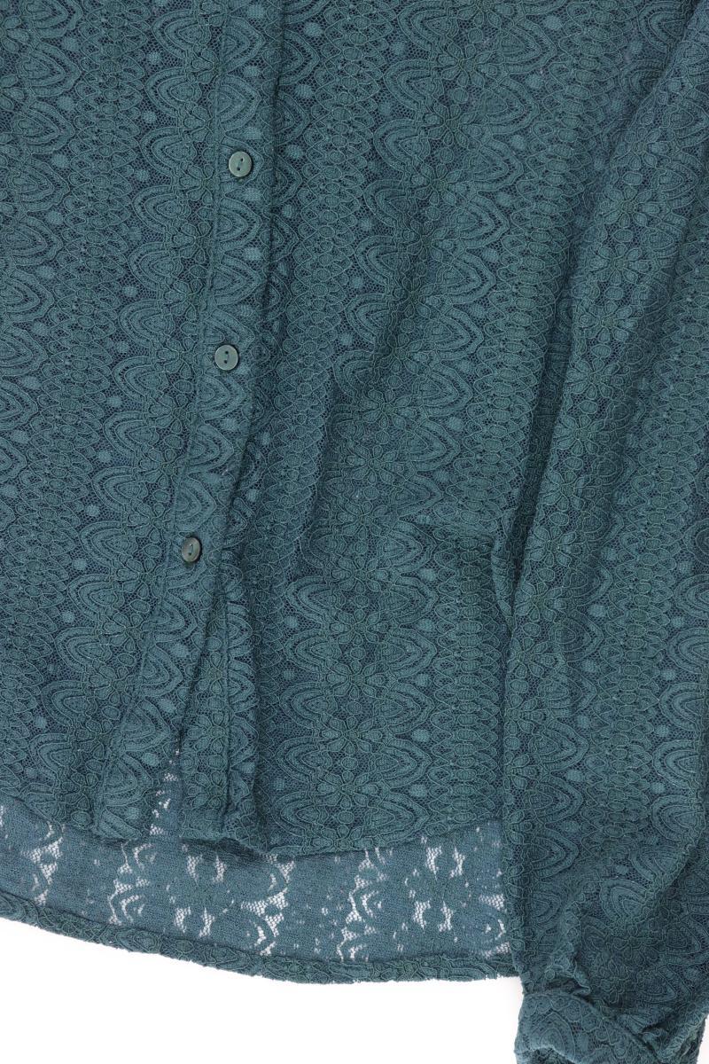 Vila Spitzenbluse Gr. L mit Blumenmuster Langarm grün