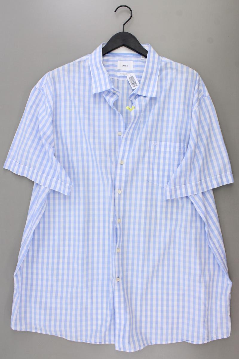 Brax Kurzarmhemd Gr. 4XL für Herren Gr. XXXL kariert blau aus Baumwolle