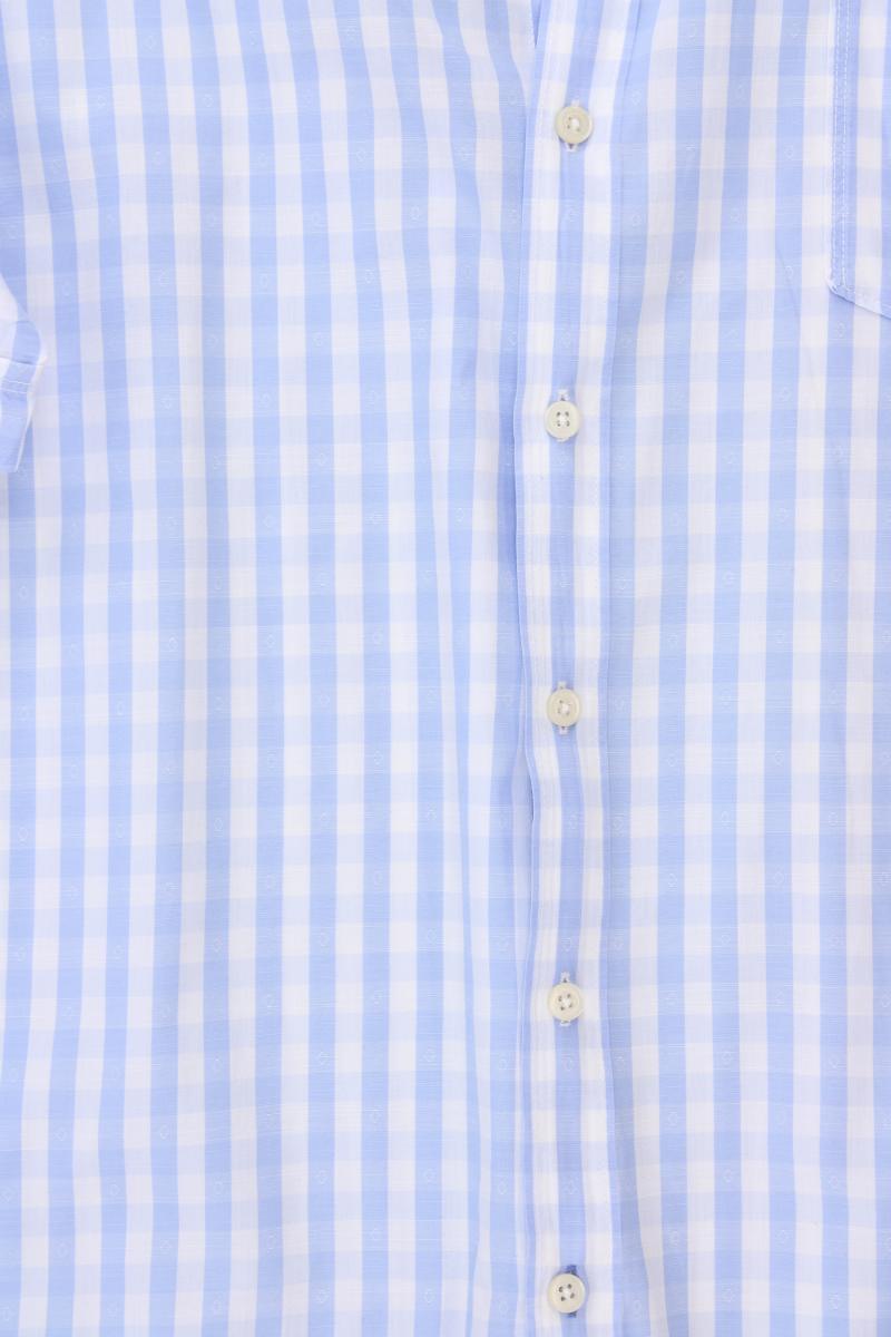 Brax Kurzarmhemd Gr. 4XL für Herren Gr. XXXL kariert blau aus Baumwolle