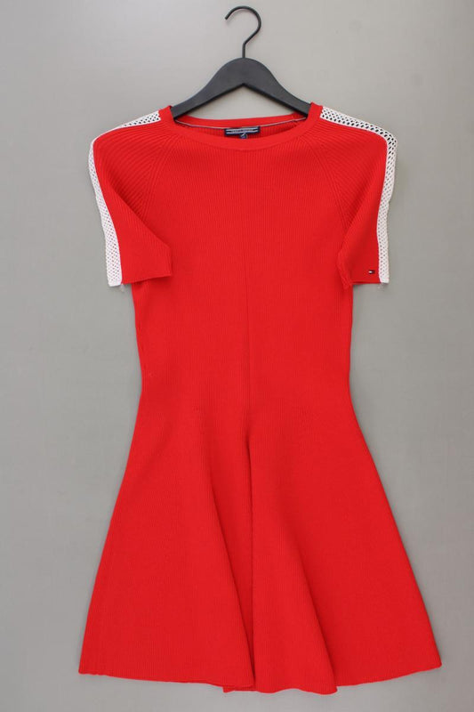 Tommy Hilfiger Strickkleid Gr. M neuwertig Kurzarm rot aus Polyamid
