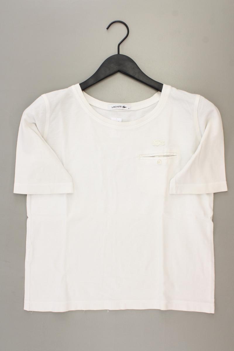 Lacoste T-Shirt Gr. 36 Kurzarm weiß aus Baumwolle