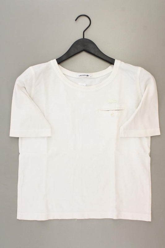 Lacoste T-Shirt Gr. 36 Kurzarm weiß aus Baumwolle