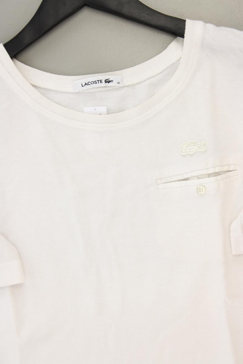 Lacoste T-Shirt Gr. 36 Kurzarm weiß aus Baumwolle