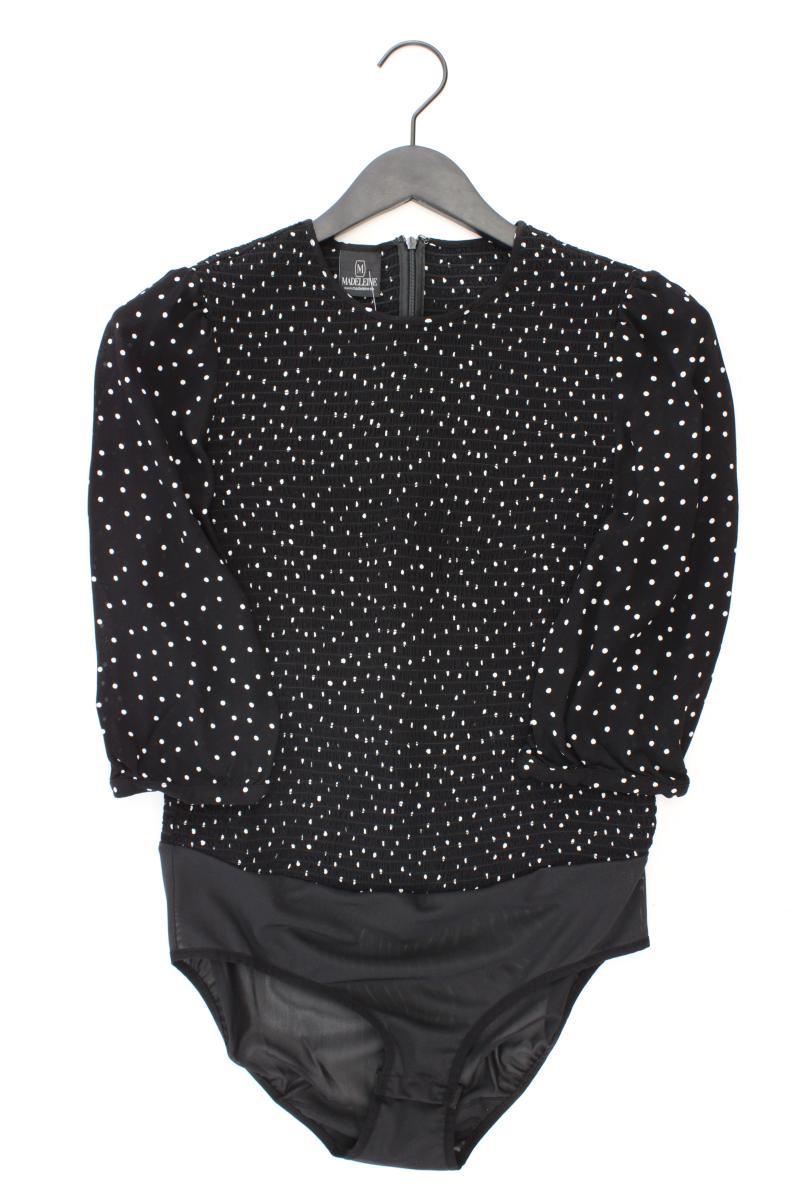 Madeleine Bodybluse Gr. 40 gepunktet 3/4 Ärmel schwarz