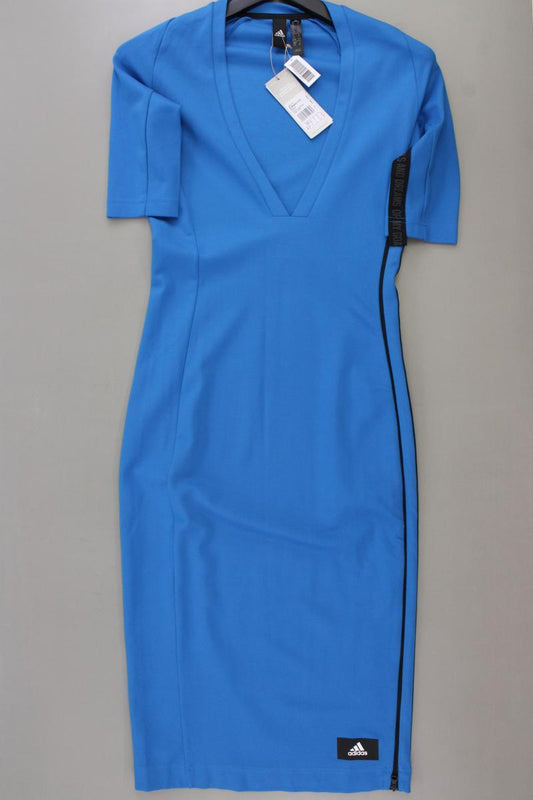 Adidas Jerseykleid Gr. S neu mit Etikett Kurzarm blau aus Baumwolle