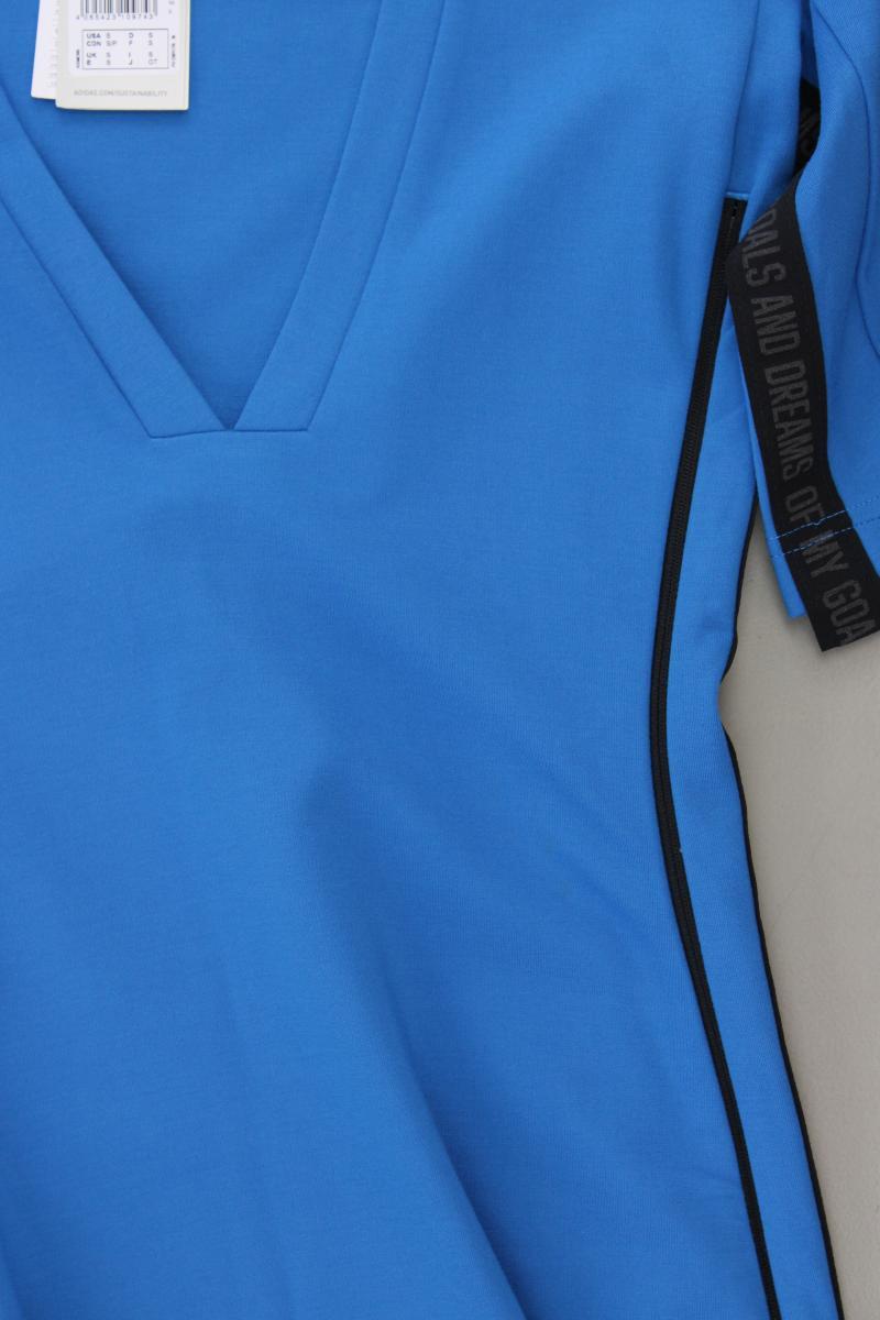 Adidas Jerseykleid Gr. S neu mit Etikett Kurzarm blau aus Baumwolle