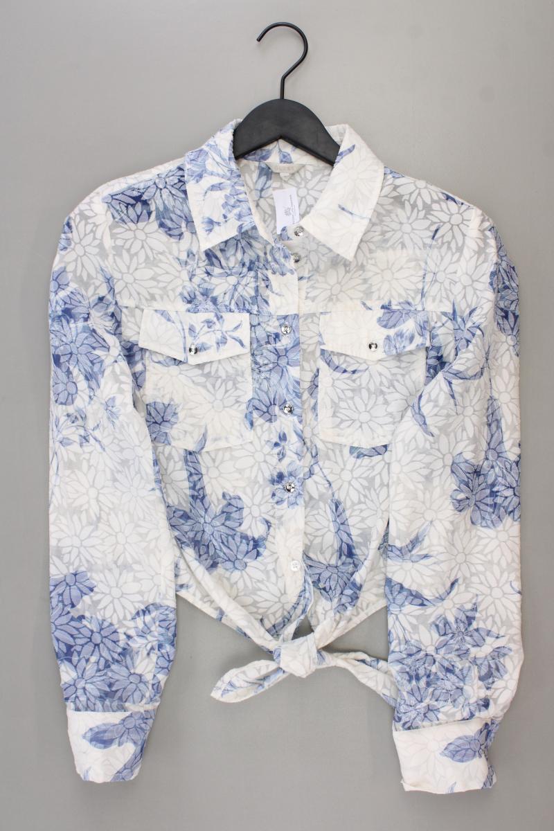 Guess Langarmbluse Gr. M mit Blumenmuster blau