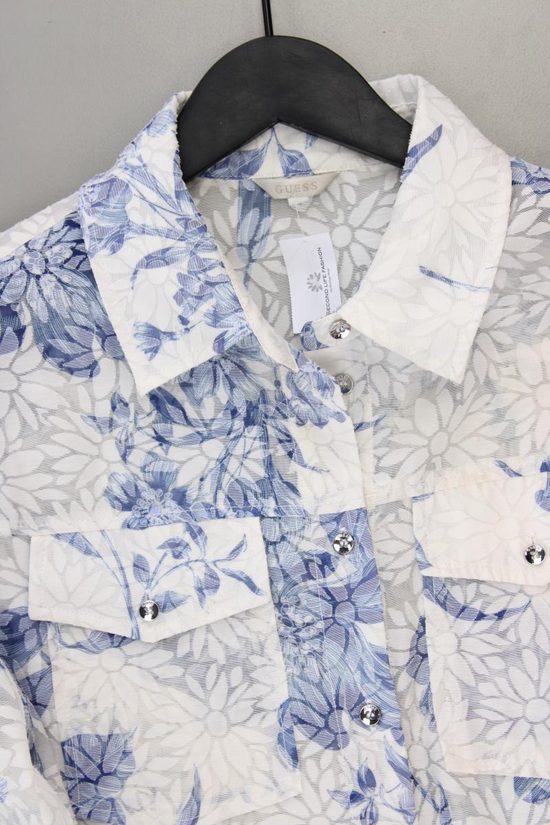 Guess Langarmbluse Gr. M mit Blumenmuster blau