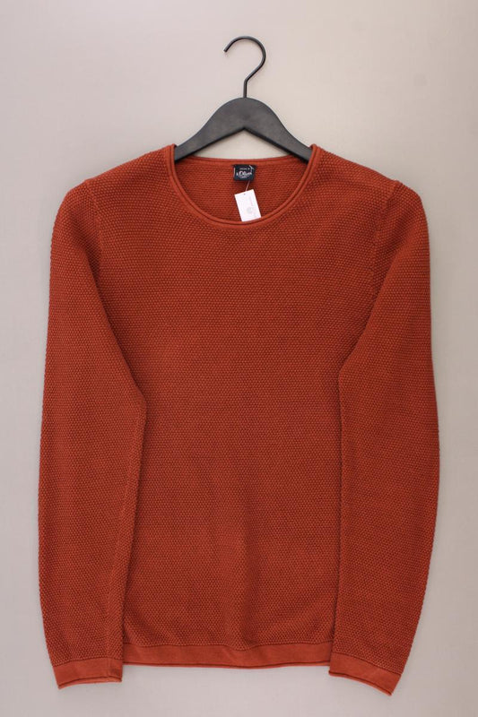 s.Oliver Feinstrickpullover für Herren Gr. M orange aus Baumwolle