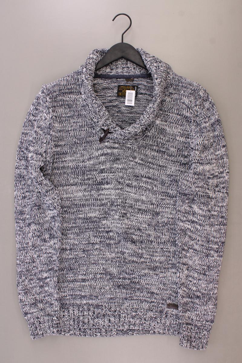 s.Oliver Grobstrickpullover für Herren Gr. XL blau aus Baumwolle