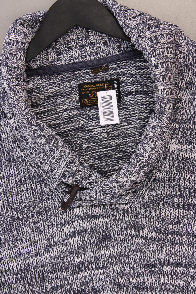 s.Oliver Grobstrickpullover für Herren Gr. XL blau aus Baumwolle