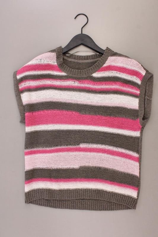 Gina Laura Strickshirt mit Schulterpolstern Gr. 40 Kurzarm mehrfarbig