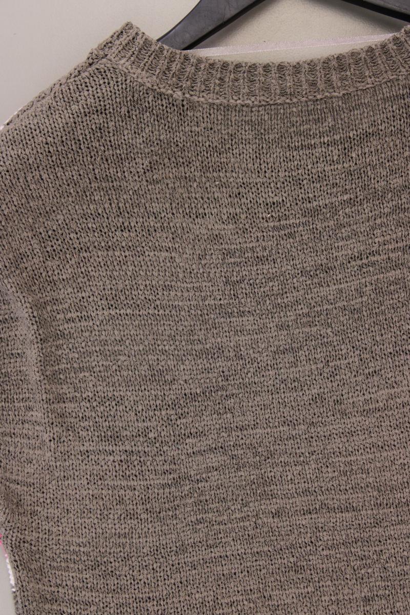 Gina Laura Strickshirt mit Schulterpolstern Gr. 40 Kurzarm mehrfarbig