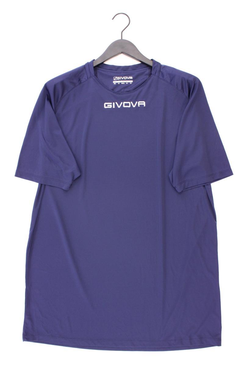 Sportshirt für Herren Gr. 46 Kurzarm blau aus Polyester
