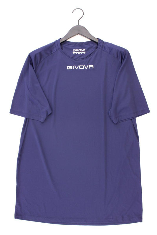 Sportshirt für Herren Gr. 46 Kurzarm blau aus Polyester