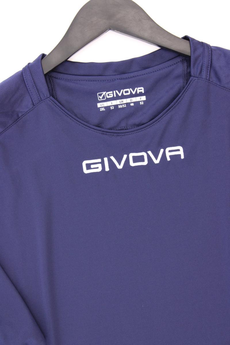 Sportshirt für Herren Gr. 46 Kurzarm blau aus Polyester
