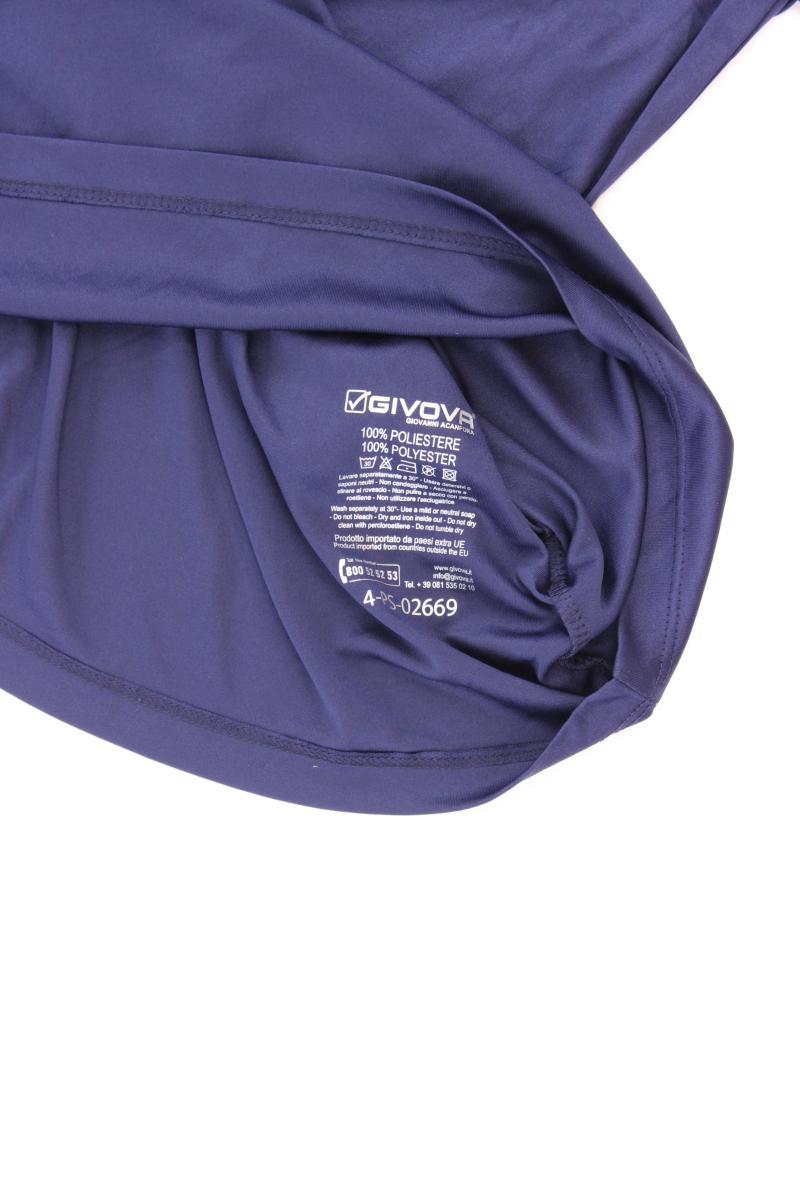 Sportshirt für Herren Gr. 46 Kurzarm blau aus Polyester