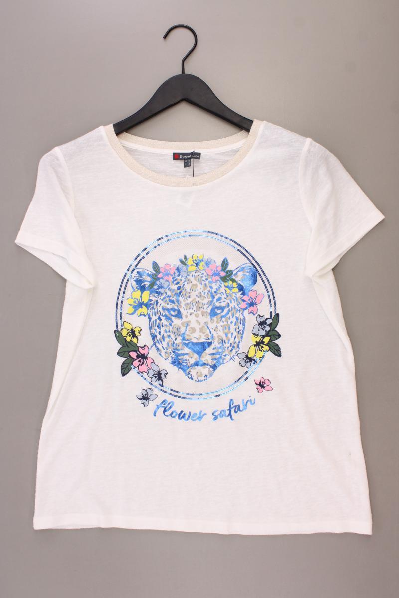 Street One Printshirt Gr. 42 Kurzarm creme