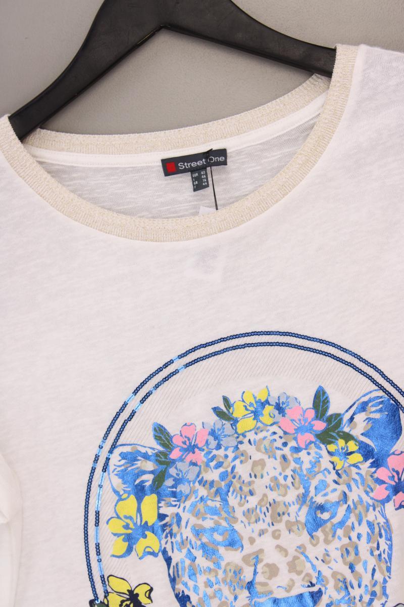 Street One Printshirt Gr. 42 Kurzarm creme