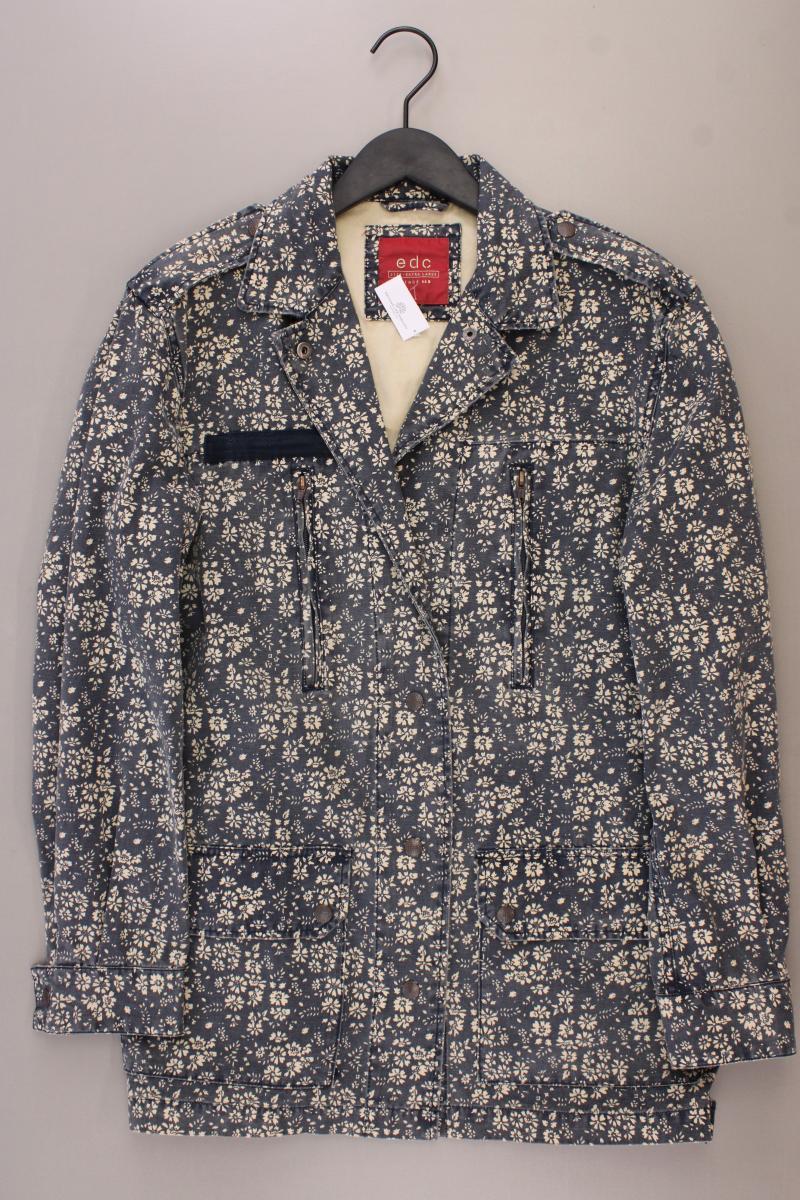 edc by Esprit Lange Jacke Gr. XL mit Blumenmuster neuwertig blau