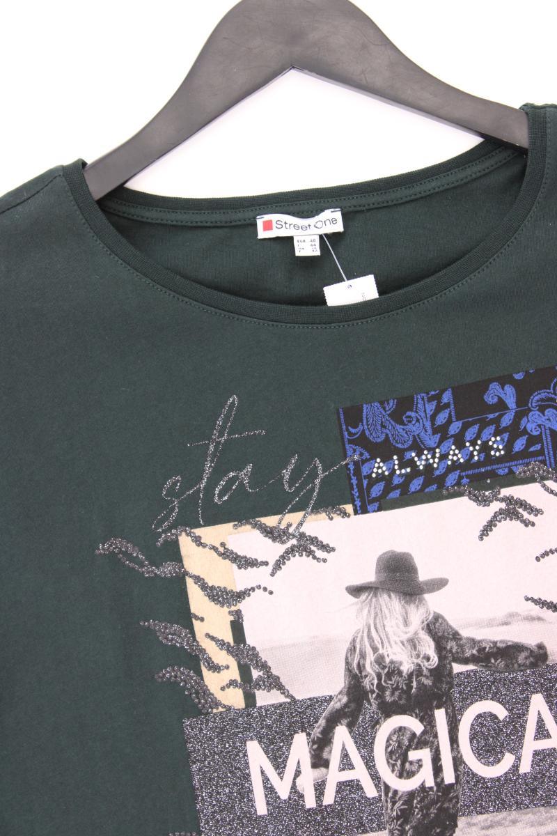Street One Printshirt Gr. 40 Kurzarm grün