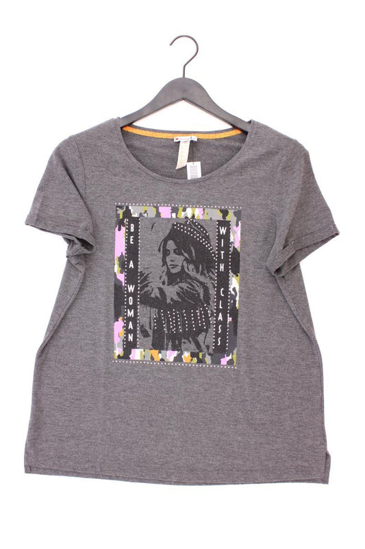 Street One Printshirt Gr. 42 Kurzarm grau