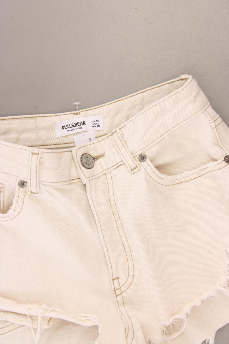 Pull&Bear Hotpants Gr. 32 creme aus Baumwolle