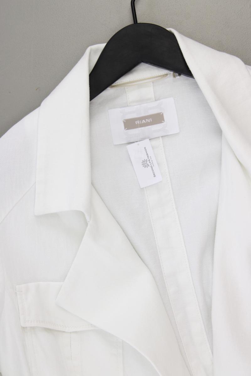 Riani Lange Jacke Gr. 38 mit Gürtel weiß aus Baumwolle