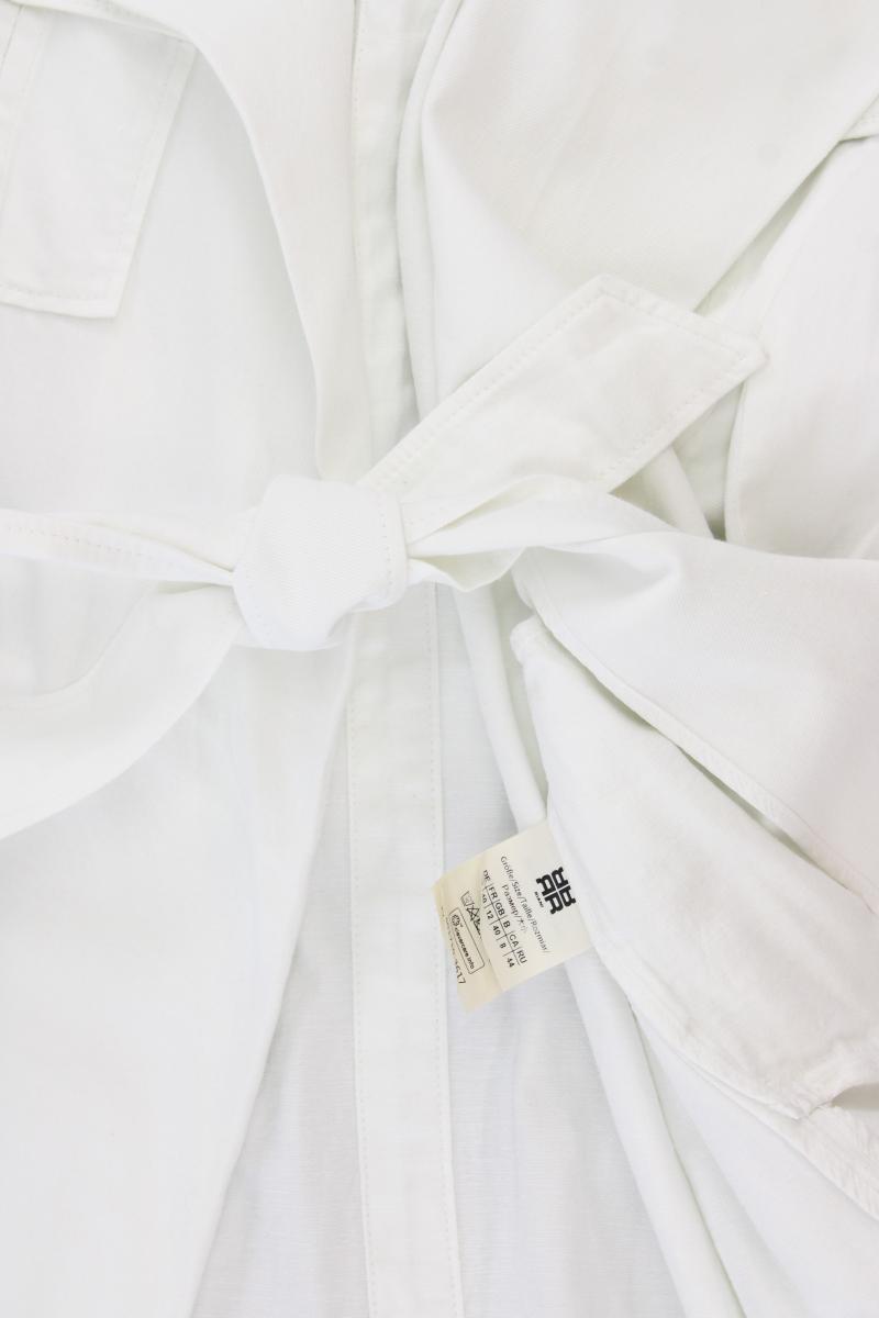 Riani Lange Jacke Gr. 38 mit Gürtel weiß aus Baumwolle