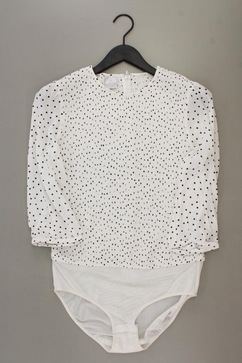 Madeleine Regular Bluse Gr. 40 gepunktet 3/4 Ärmel weiß