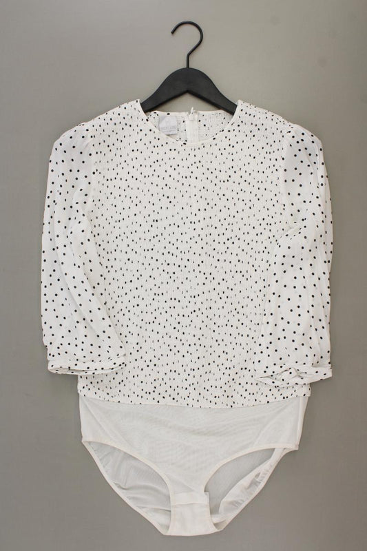 Madeleine Regular Bluse Gr. 40 gepunktet 3/4 Ärmel weiß