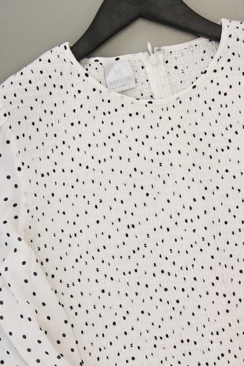 Madeleine Regular Bluse Gr. 40 gepunktet 3/4 Ärmel weiß